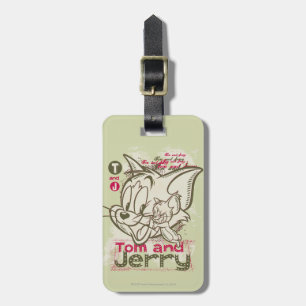 Tom en Jerry Pink en Green Bagagelabel