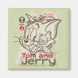 Tom en Jerry Pink en Green Magneet