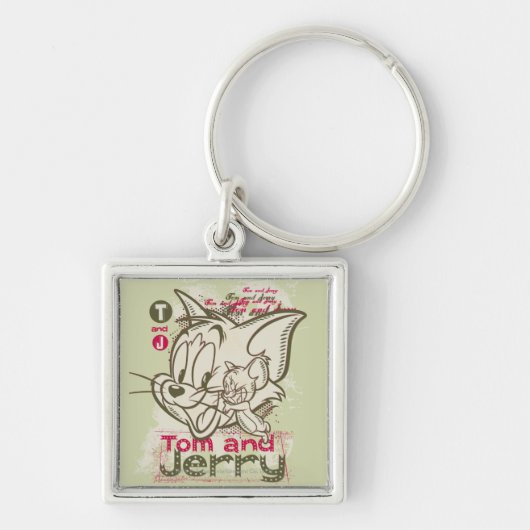 Tom en Jerry Pink en Green Sleutelhanger (Voorkant)