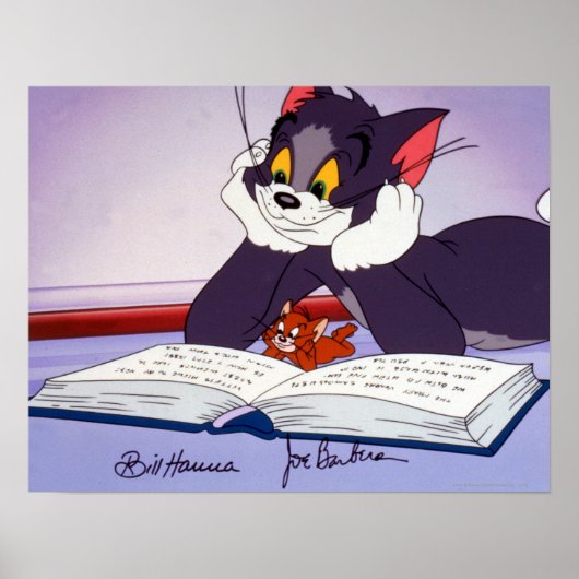 Tom en Jerry Reading Book Automatisch graded Poster (Voorkant)