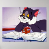 Tom en Jerry Reading Book Automatisch graded Poster (Voorkant)