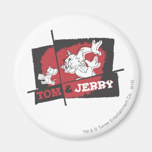 Tom en Jerry Red en Black Magneet