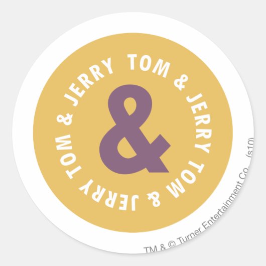 Tom en Jerry Round Logo 3 Ronde Sticker (Voorkant)