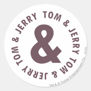 Tom en Jerry Round Logo 8 Ronde Sticker