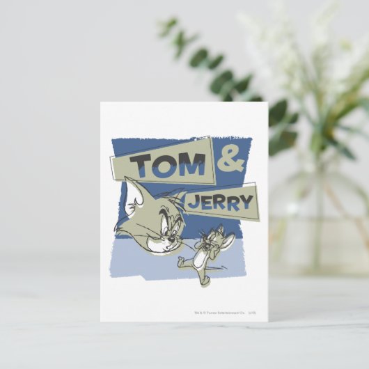 Tom en Jerry Scaredey Mouse Briefkaart (Staand voorkant)