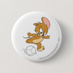 Tom en Jerry Soccer (Football) 2 Ronde Button 5,7 Cm