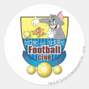 Tom en Jerry Soccer (Football) 5 Ronde Sticker