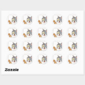 Tom en Jerry Stamp Ronde Sticker (Vel)