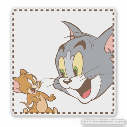 Tom en Jerry Stamp Sticker (Voorkant)