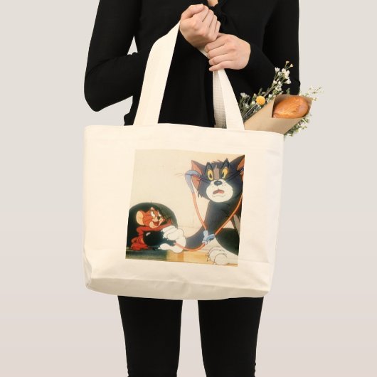 Tom en Jerry Stethescope Grote Tote Bag (Voorkant (product))