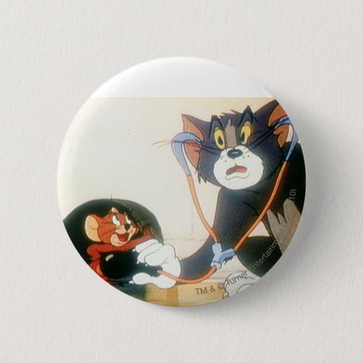 Tom en Jerry Stethescope Ronde Button 5,7 Cm (Voorkant)