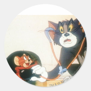 Tom en Jerry Stethescope Ronde Sticker