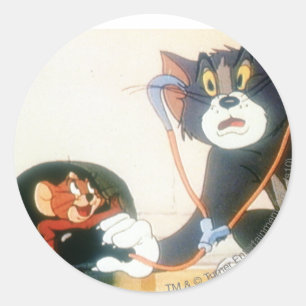 Tom en Jerry Stethescope Ronde Sticker