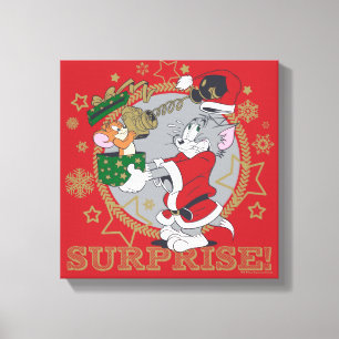 Tom en Jerry Surprise Gift Canvas Afdruk