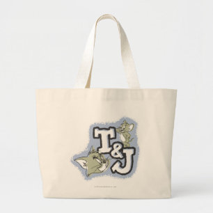 Tom en Jerry T&J Logo Grote Tote Bag