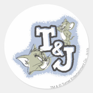 Tom en Jerry T&J Logo Ronde Sticker