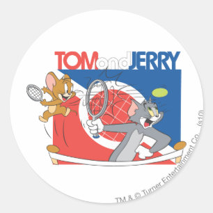 Tom en Jerry Tennis Stars 4 Ronde Sticker