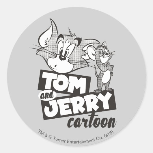 Tom en Jerry | Tom en Jerry Cartoon Ronde Sticker (Voorkant)