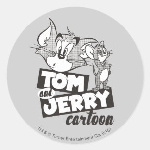 Tom en Jerry   Tom en Jerry Cartoon Ronde Sticker