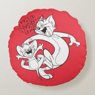 Tom en Jerry   Tom en Jerry Laughing Rond Kussen