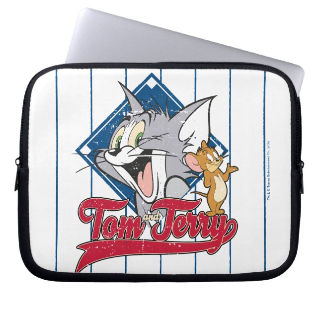 Tom en Jerry | Tom en Jerry op Baseball Diamond Laptop Sleeve (Voorkant)