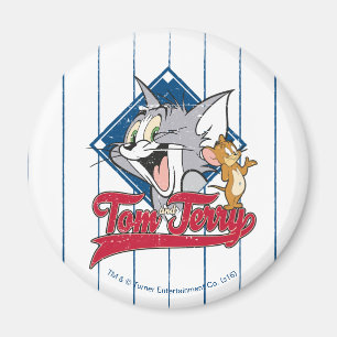 Tom en Jerry   Tom en Jerry op Baseball Diamond Magneet