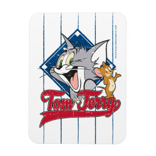 Tom en Jerry   Tom en Jerry op Baseball Diamond Magneet