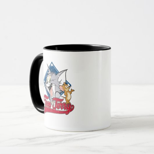 Tom en Jerry | Tom en Jerry op Baseball Diamond Mok (Voorkant links)