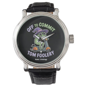 Tom Foolery Frog Grappige meme Horloge