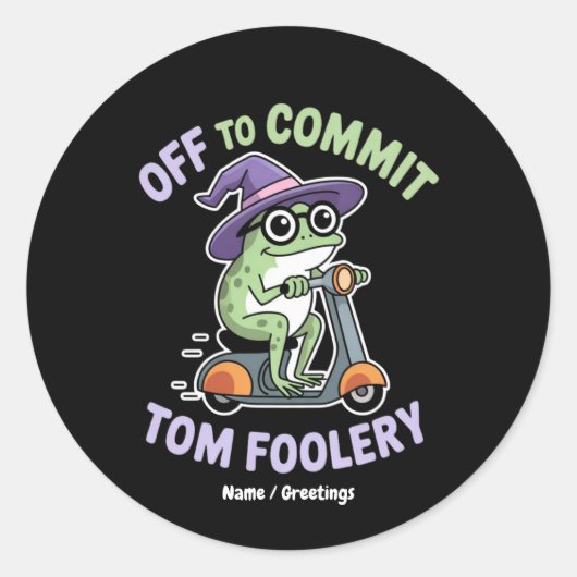 Tom Foolery Frog Grappige meme Ronde Sticker (Voorkant)