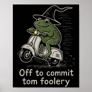 Tom Foolery Grappige Kikker Heksenscooter Poster