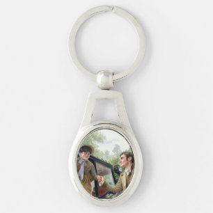 Tom helpt Mary uit een koets Sleutelhanger