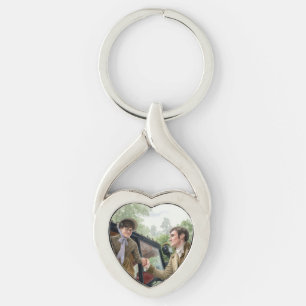 Tom helpt Mary uit een koets Sleutelhanger