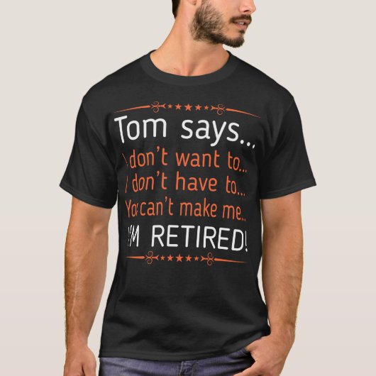 Tom ik wil niet dat ik moet terugkeren t-shirt (Voorkant)