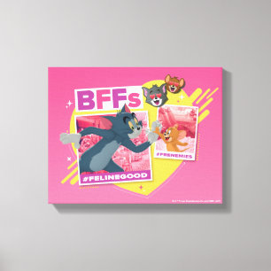 Tom & Jerry BFFs Photo Emoji Collage Canvas Afdruk