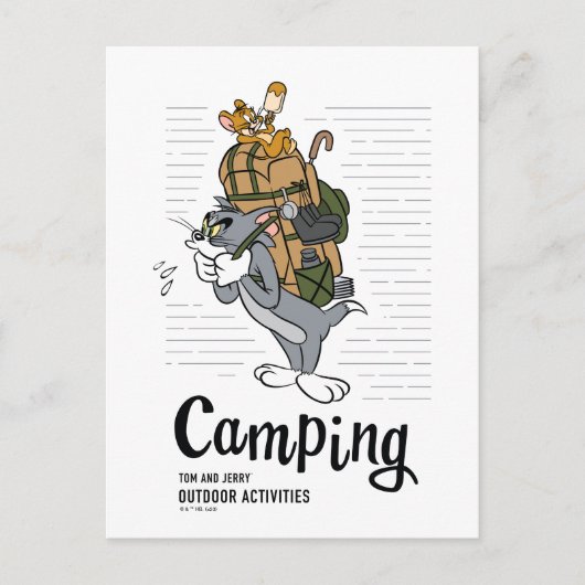 Tom & Jerry Camping Briefkaart (Voorkant)