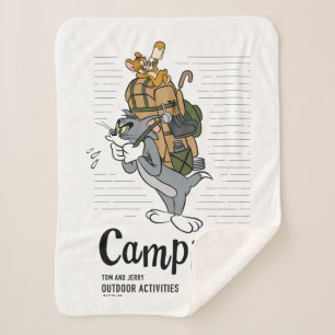 Tom & Jerry Camping Sherpa Deken