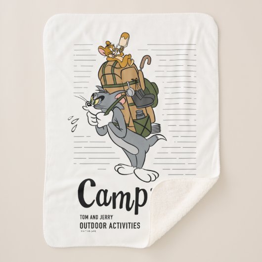Tom & Jerry Camping Sherpa Deken (Voorkant)