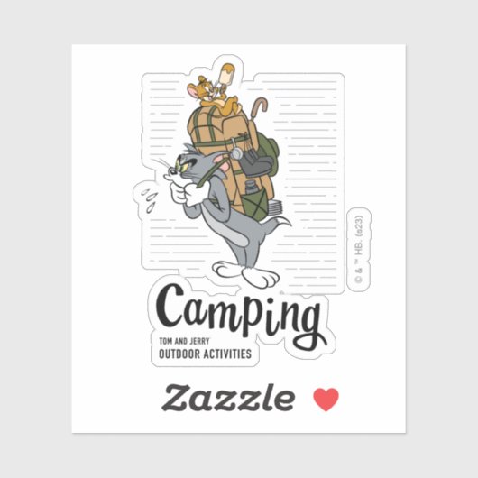 Tom & Jerry Camping Sticker (Vel)
