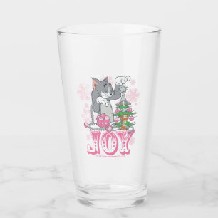 Tom, Jerry en Nibbles die Joy decorteren Glas