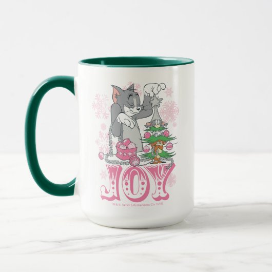Tom, Jerry en Nibbles die Joy decorteren Mok (Links)