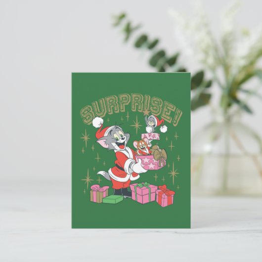 Tom, Jerry en Nibbles Holiday Feestdagenkaart (Staand voorkant)