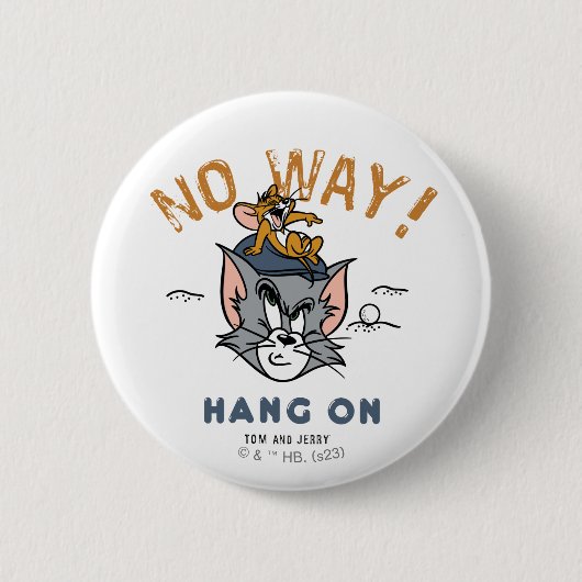 Tom & Jerry Golfing "No Way" Ronde Button 5,7 Cm (Voorkant)