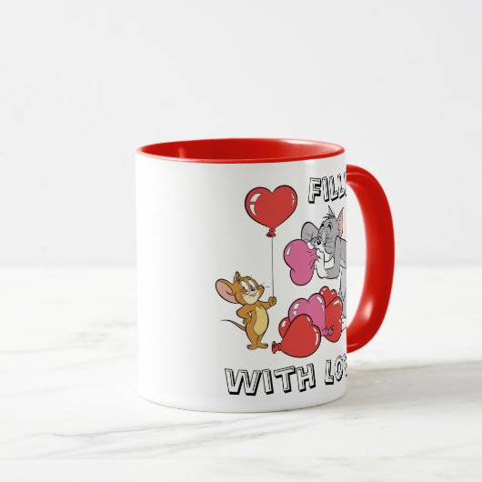 Tom & Jerry Inflate Valentijn Heart Balloons Mok (Voorkant rechts)