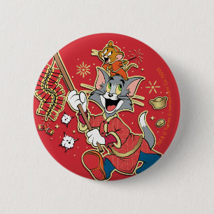Tom & Jerry Lighting Firecrackers Ronde Button 5,7 Cm
