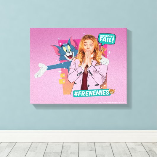 Tom & Jerry met Kayla - Frenemies Canvas Afdruk (Insitu (Houten vloer))