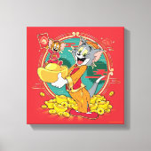 Tom & Jerry New Years Red Envelope Canvas Afdruk (Voorkant)