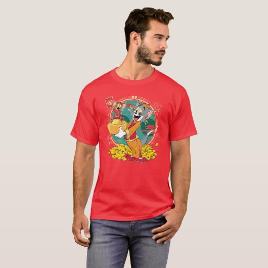 Tom & Jerry New Years Red Envelope T-shirt (Voorkant volledig)