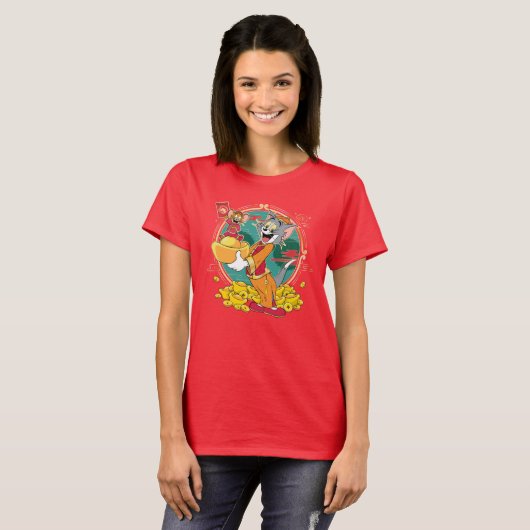 Tom & Jerry New Years Red Envelope T-shirt (Voorkant volledig)
