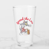 Tom & Jerry Painting Valentijn Hearts Glas (Voorkant)